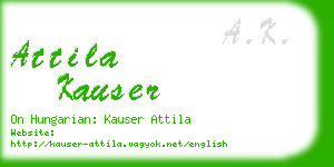 attila kauser business card